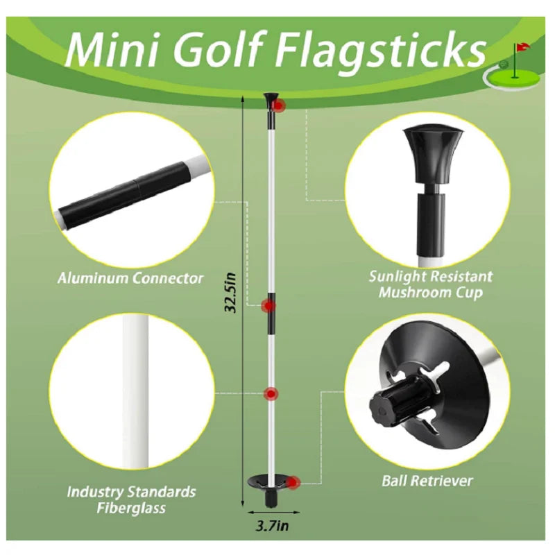 Mini Golf Flagpole Set 